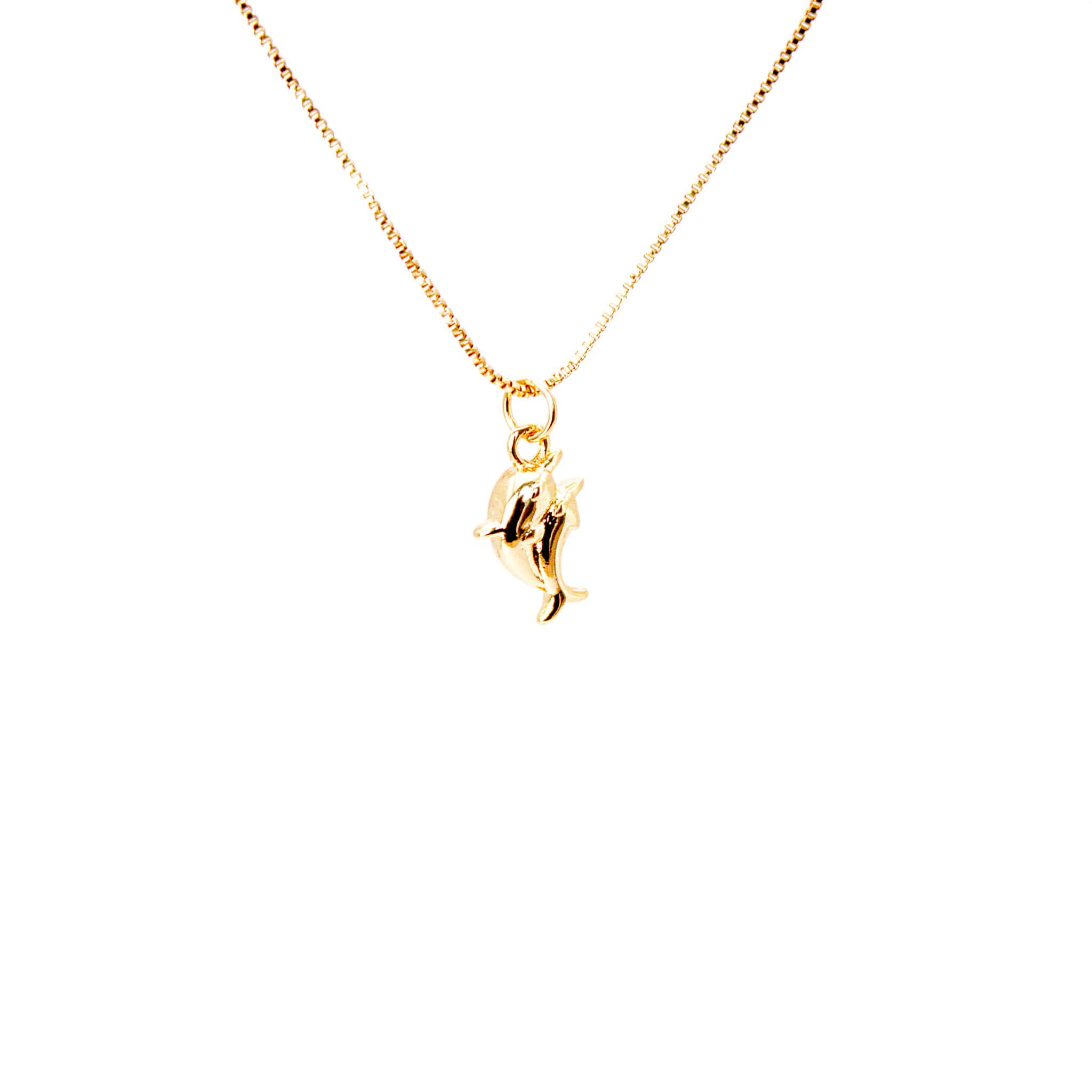 Collar Baño de Oro Delfines juntos